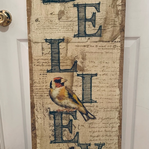 SOLD PRIVATELY 🕊”BELIEVE” Artwork made from Woven Fabric - Picture 4 of 7